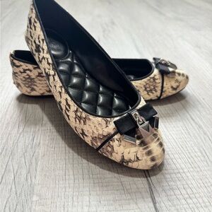 Snakeskin Patterned Ballet Flats